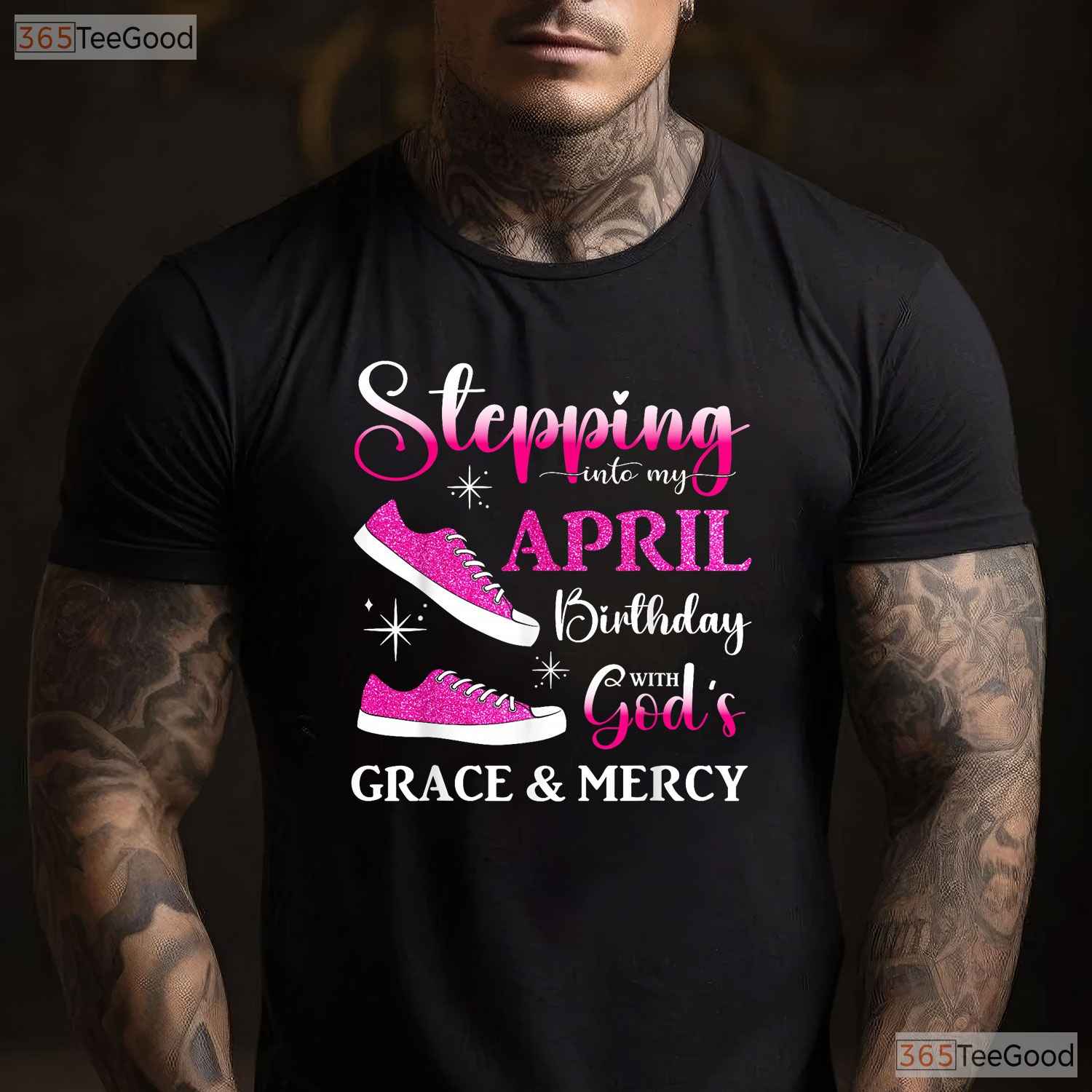 Stepping Into My April Birthday T-Shirt - High Heels Party Tee - Gift For Women