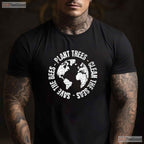 Save Bees Plant Trees Clean Seas Earth Day T-Shirt Environmentalist Eco Tee