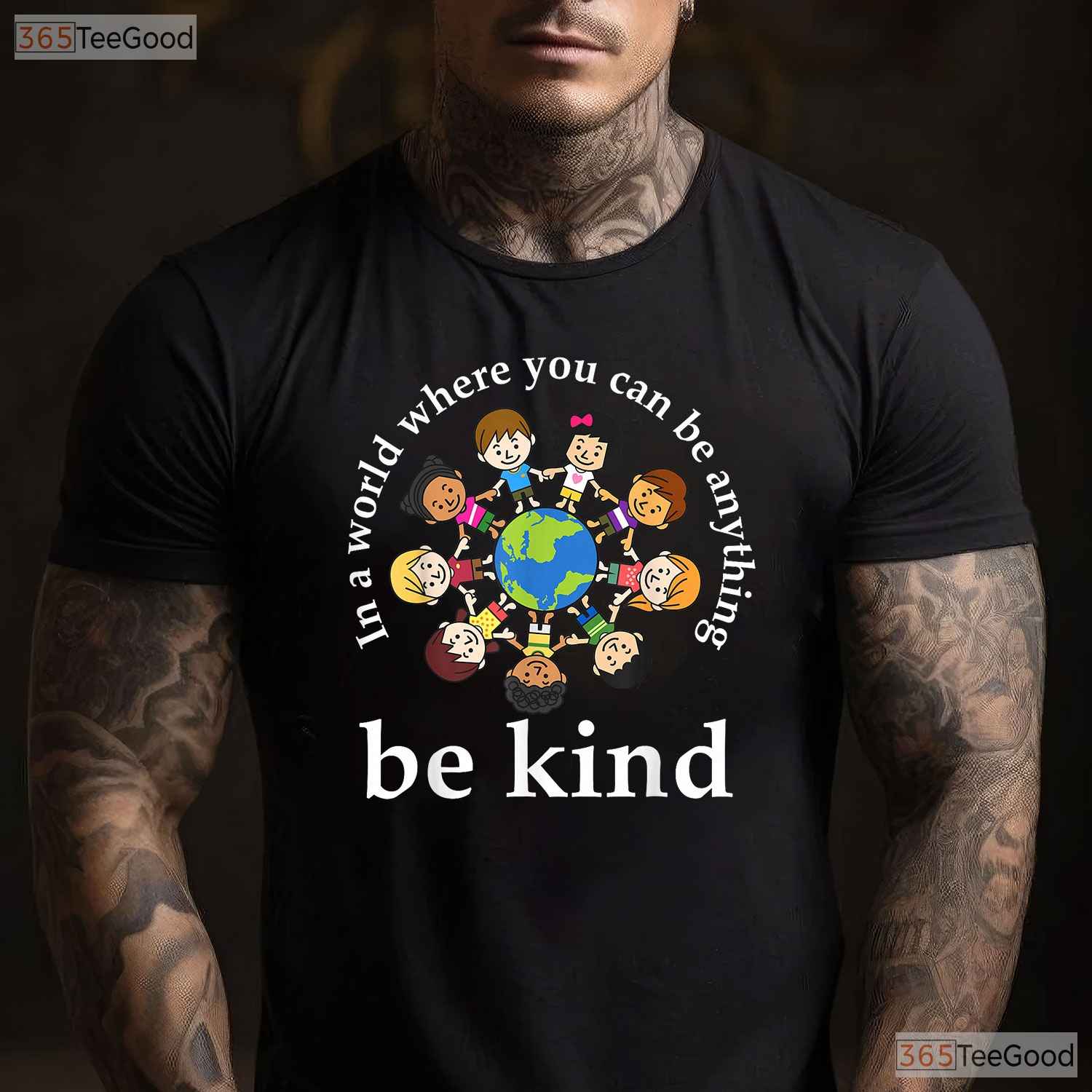 In A World Where You Can Be Anything Be Kind Earth Day T-Shirt Teacher Kids