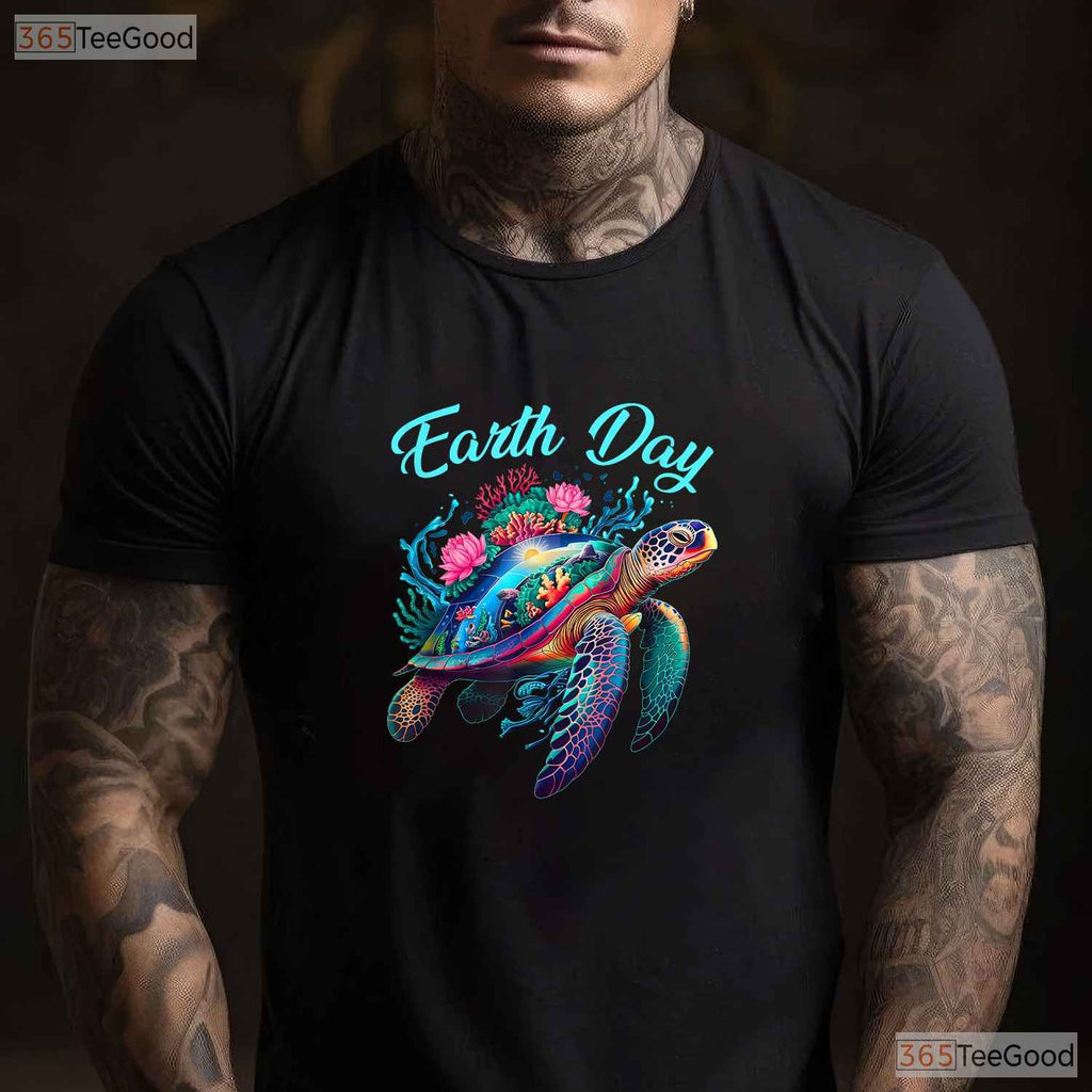 Sea Turtle Earth Day T-Shirt Save The Ocean Environmental Protection Gift