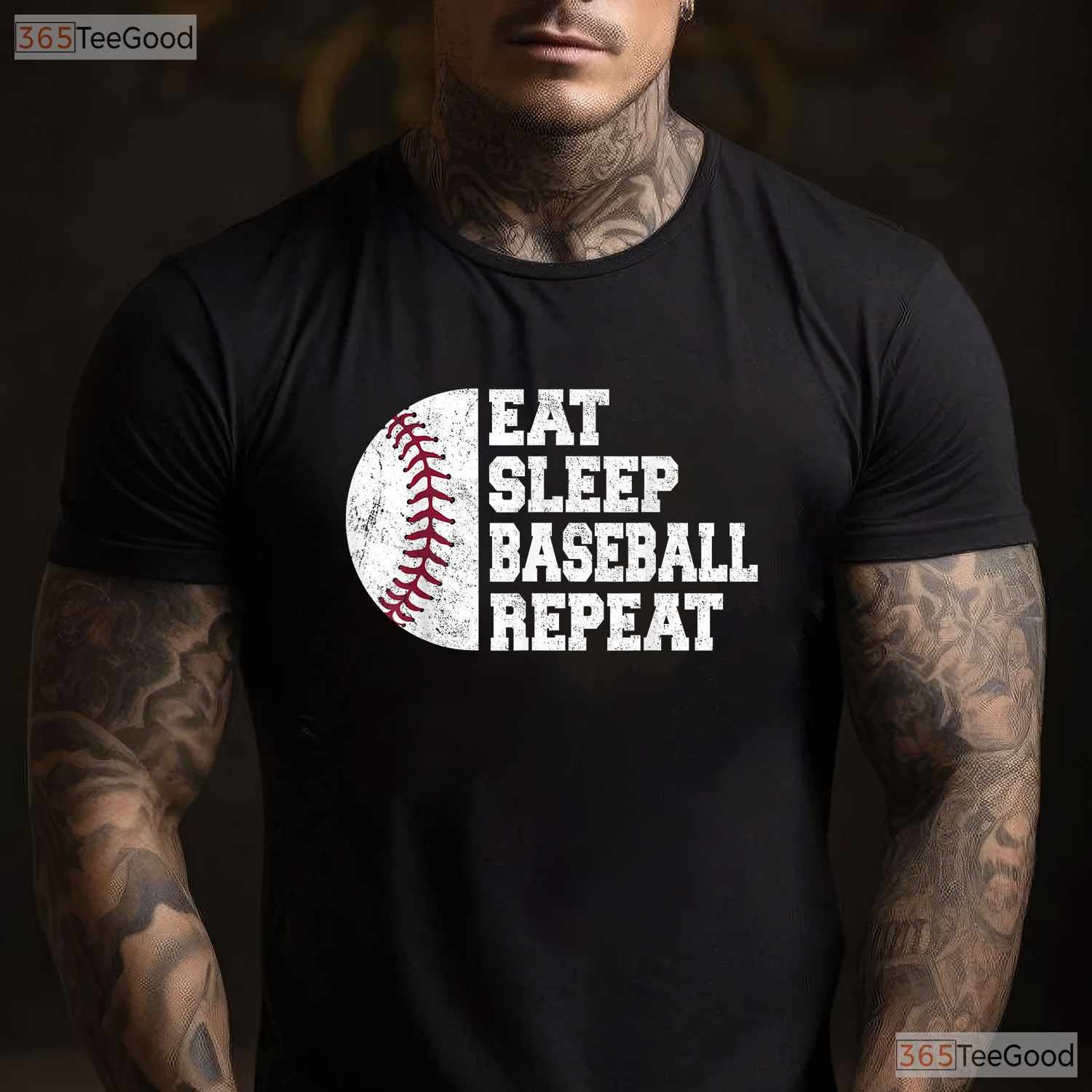 Eat Sleep Baseball Repeat Funny Baseball T-Shirt For Player Coach Team Gift