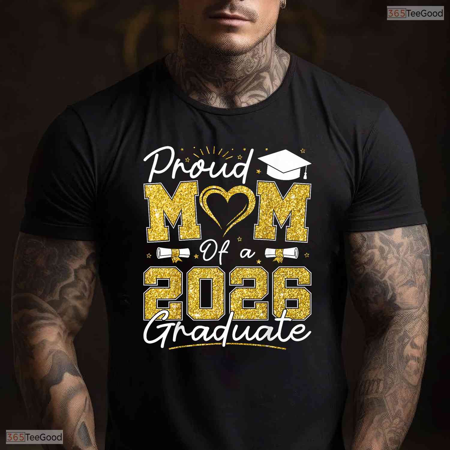 Proud Mom Of A 2026 Graduate Senior Class of 2026 Family Matching T-Shirt
