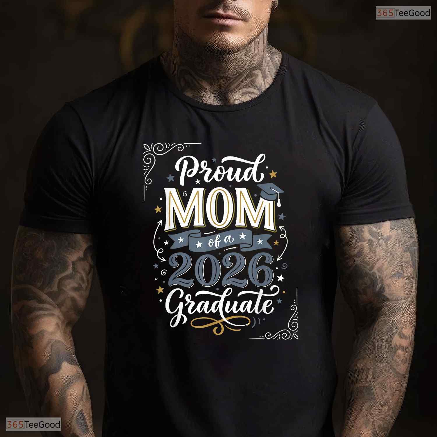 Loving Proud Mom Of A 2026 Graduate Senior Family Graduation Party T-Shirt