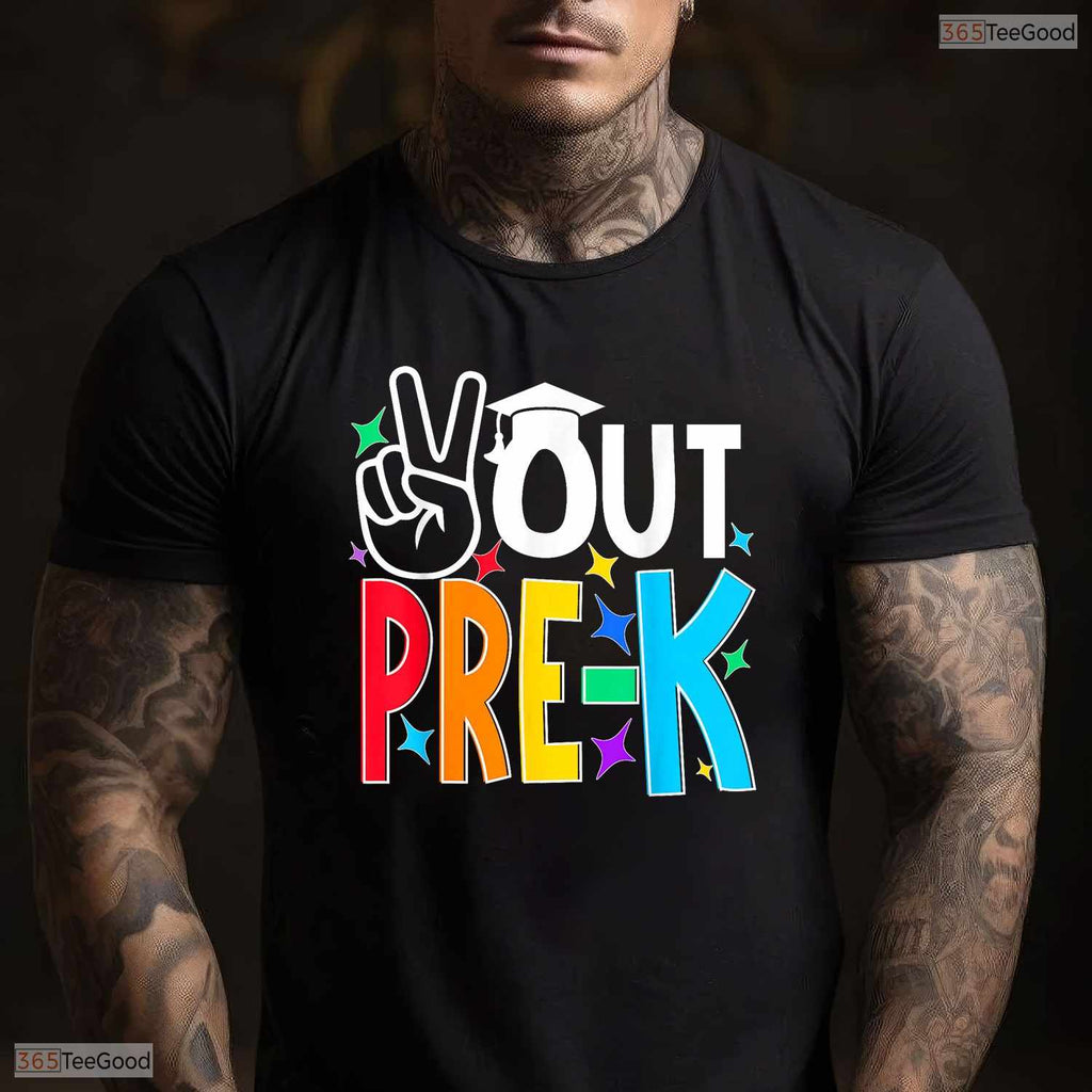 Trendy Peace Out Pre Kindergarten Last Day Of Pre-K Kids Celebration T-Shirt