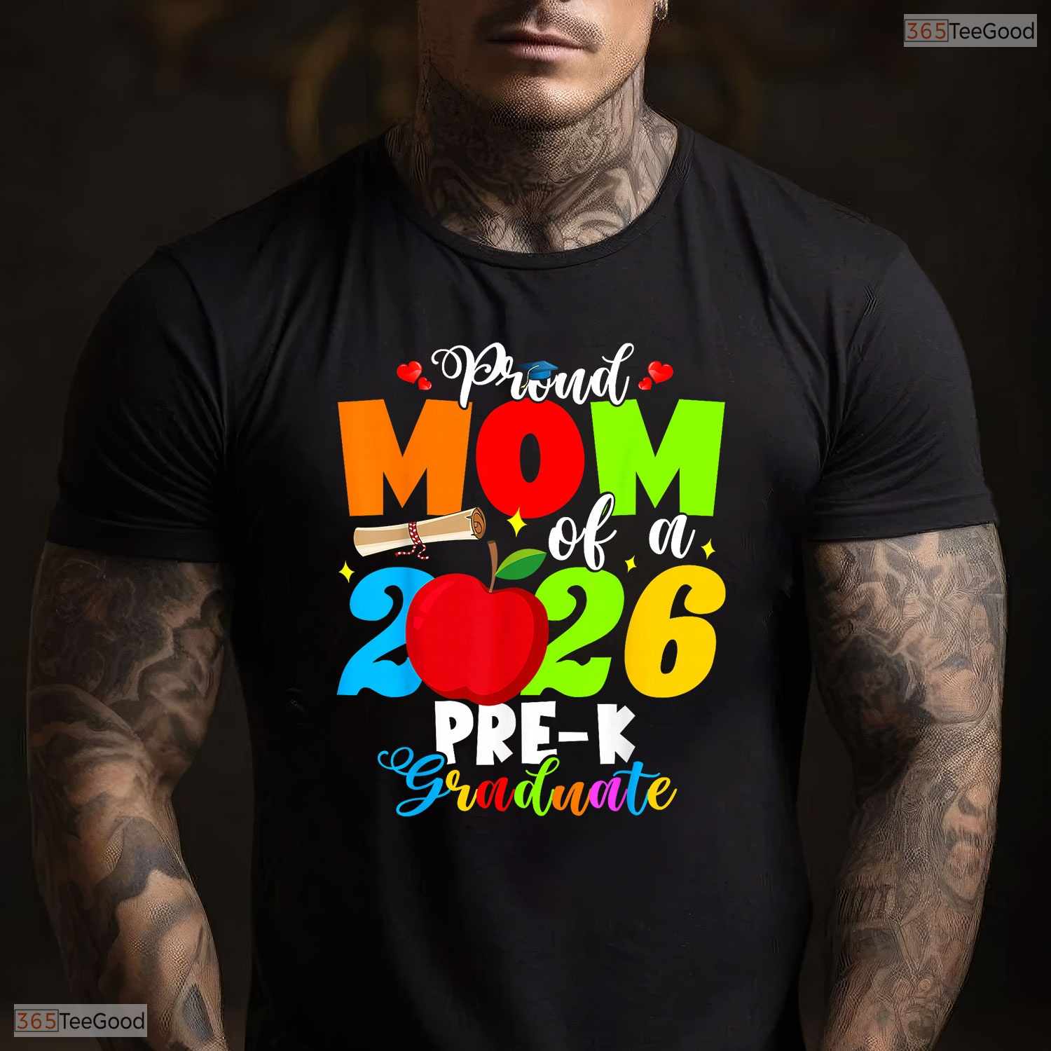 Loving Proud Mom Of 2026 Pre-K Graduate Mothers Day Graduation Party T-Shirt