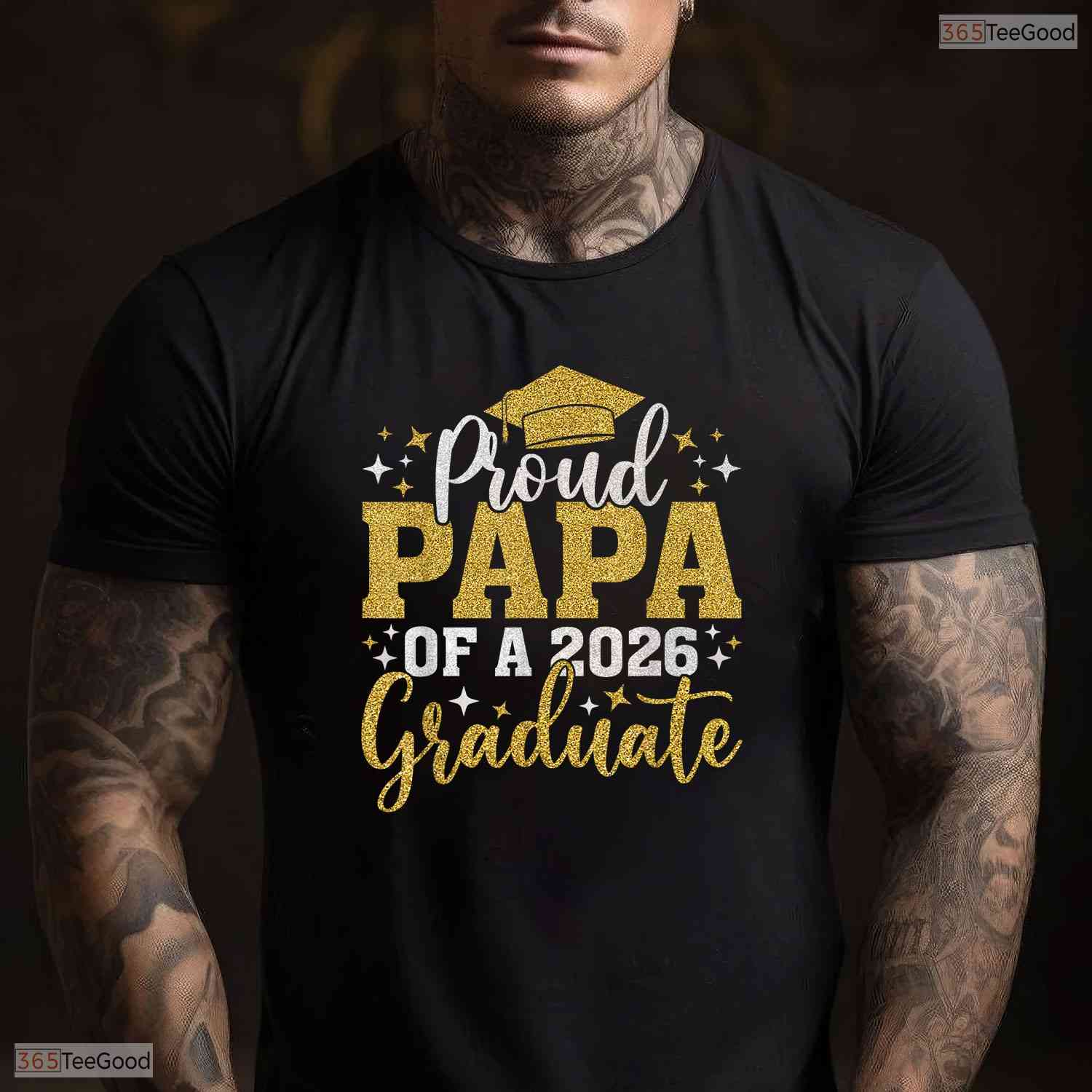 Supportive Papa Senior 2026 Proud Papa Of A Class Of 2026 Graduate T-Shirt