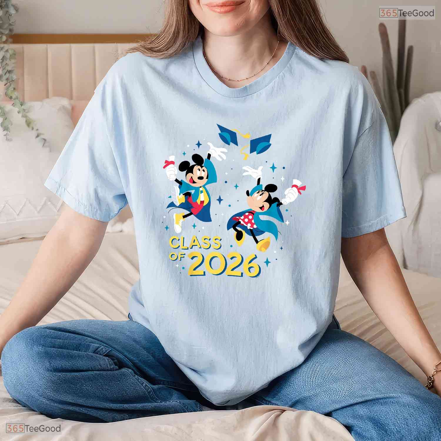 Cute Cartoon Mouse Couple Graduation Class Of 2026 New Grad Party T-Shirt