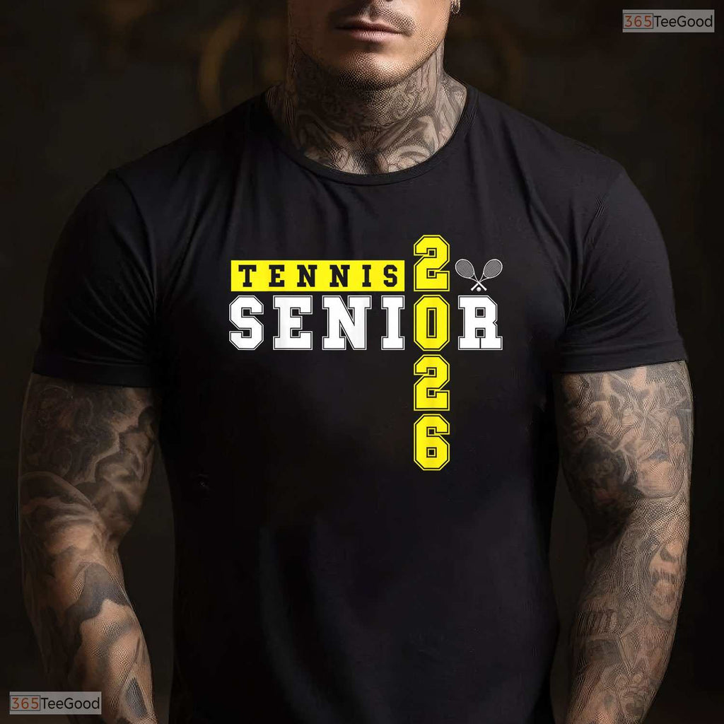 Athletic Tennis Senior Night Tennis Senior 2026 Graduation Day Party T-Shirt