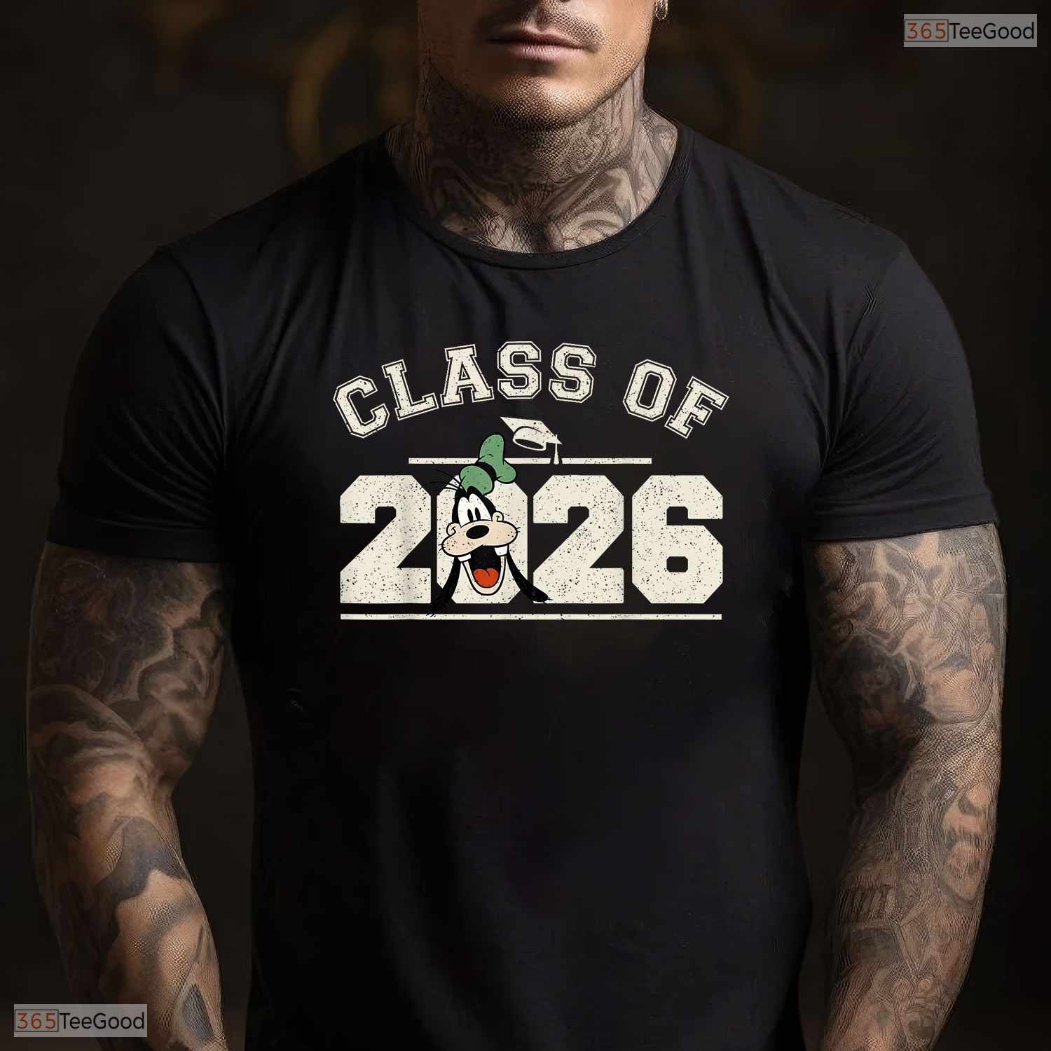 Classic Cartoon Dog Friends Graduation Class Of 2026 Senior Party T-Shirt