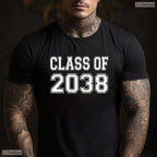 Awesome Class Of 2038 Grow With Me Handprint Photo Graduation Kids T-Shirt