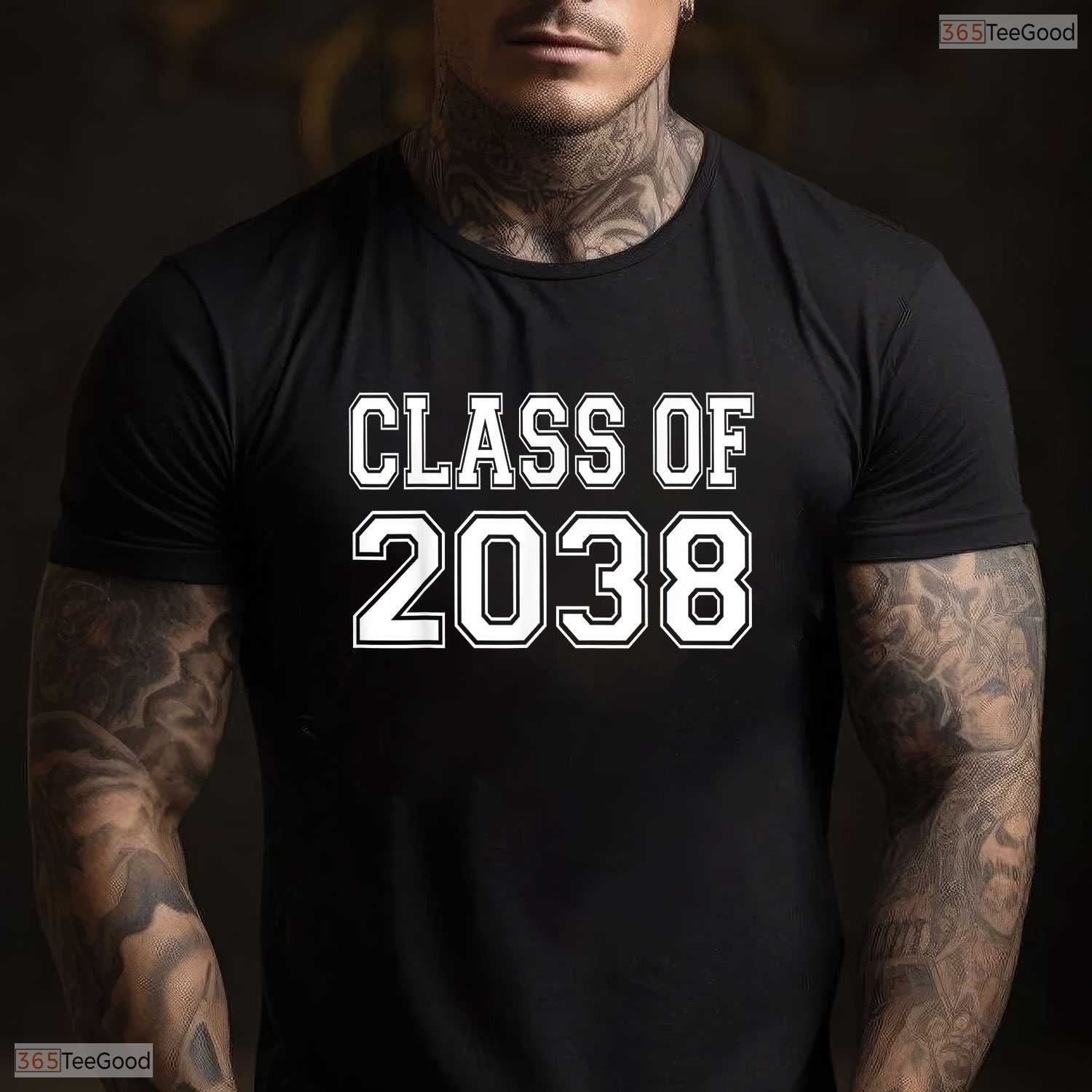 Awesome Class Of 2038 Grow With Me Handprint Photo Graduation Kids T-Shirt
