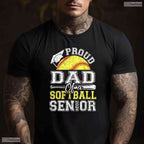 Awesome Proud Dad Of A 2026 Senior Softball Graduate Athlete Sports T-Shirt