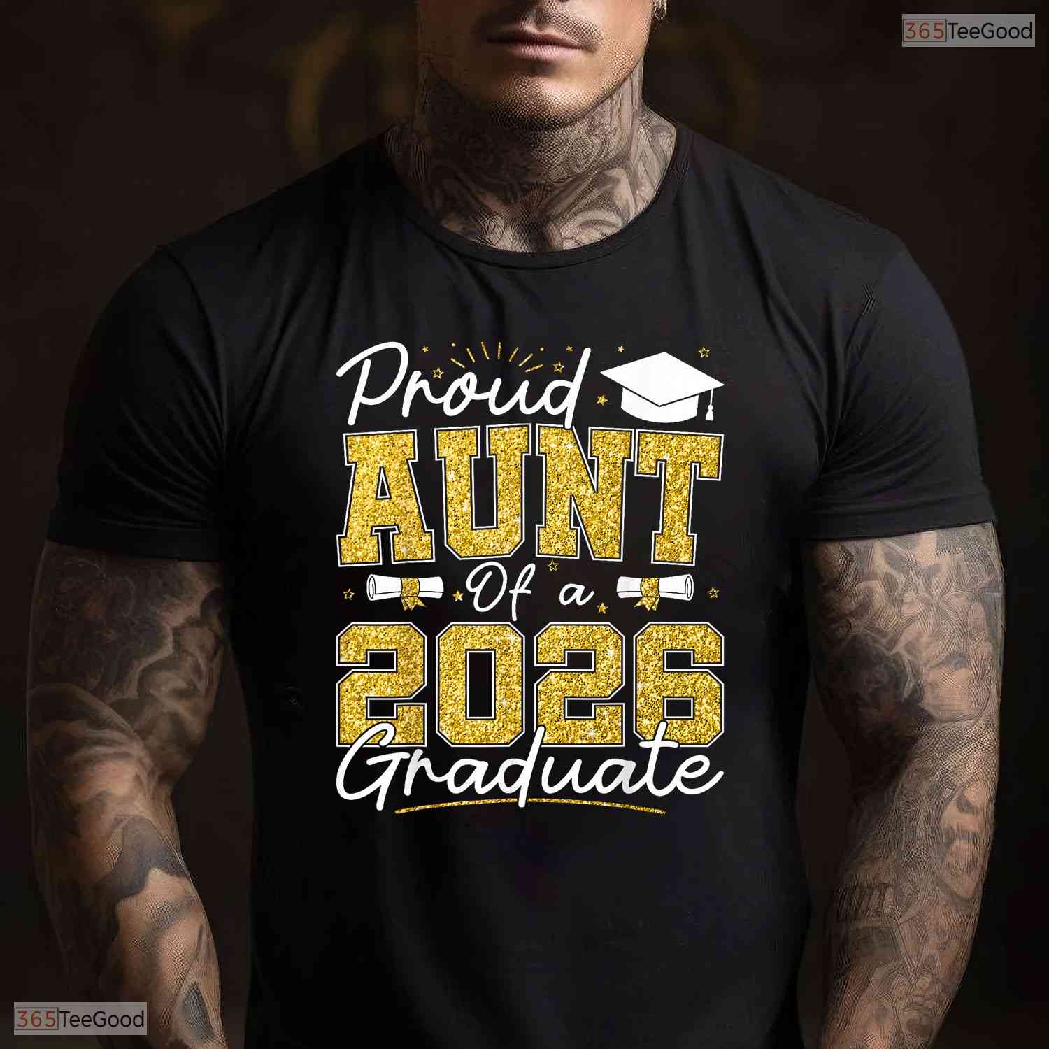 Awesome Proud Aunt Of A 2026 Graduate Senior 2026 Grad Family Party T-Shirt