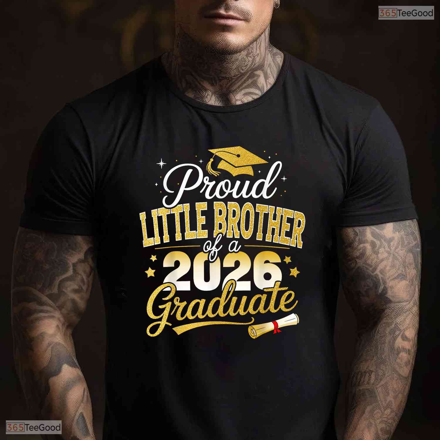 Awesome Proud Little Brother Class Of 2026 Graduate Graduation Family T-Shirt