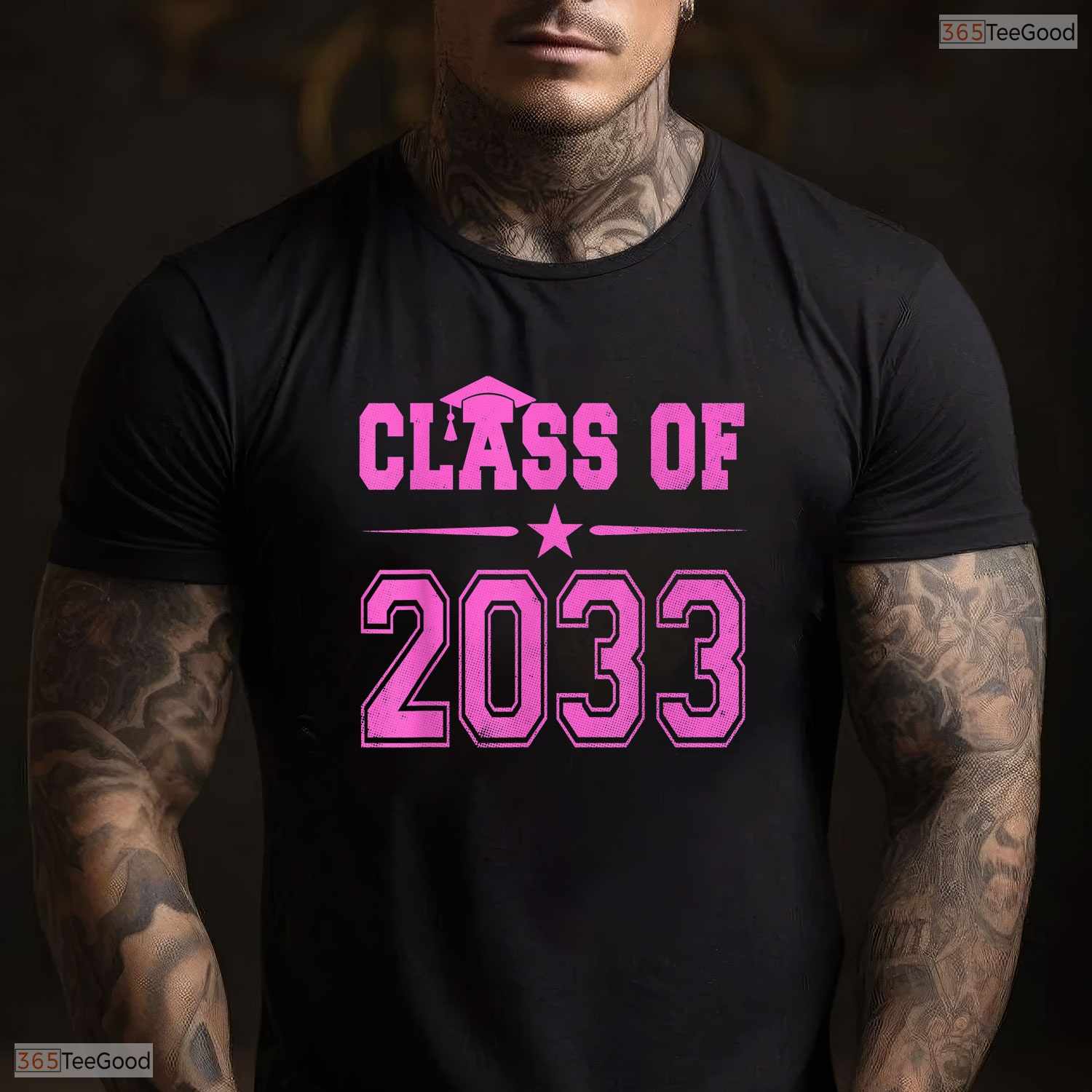 Cute Class Of 2033 Future Graduate Pink Girls School Graduation T-Shirt