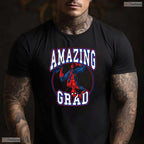 Comic Book Hero Style Amazing Grad Big Chest Logo Senior Party T-Shirt