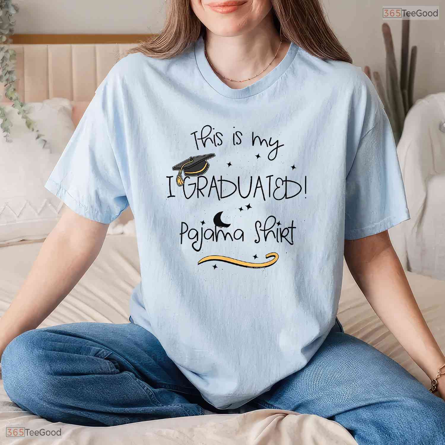 Funny This Is My I Graduated Pajama Shirt Lazy Senior Graduation T-Shirt