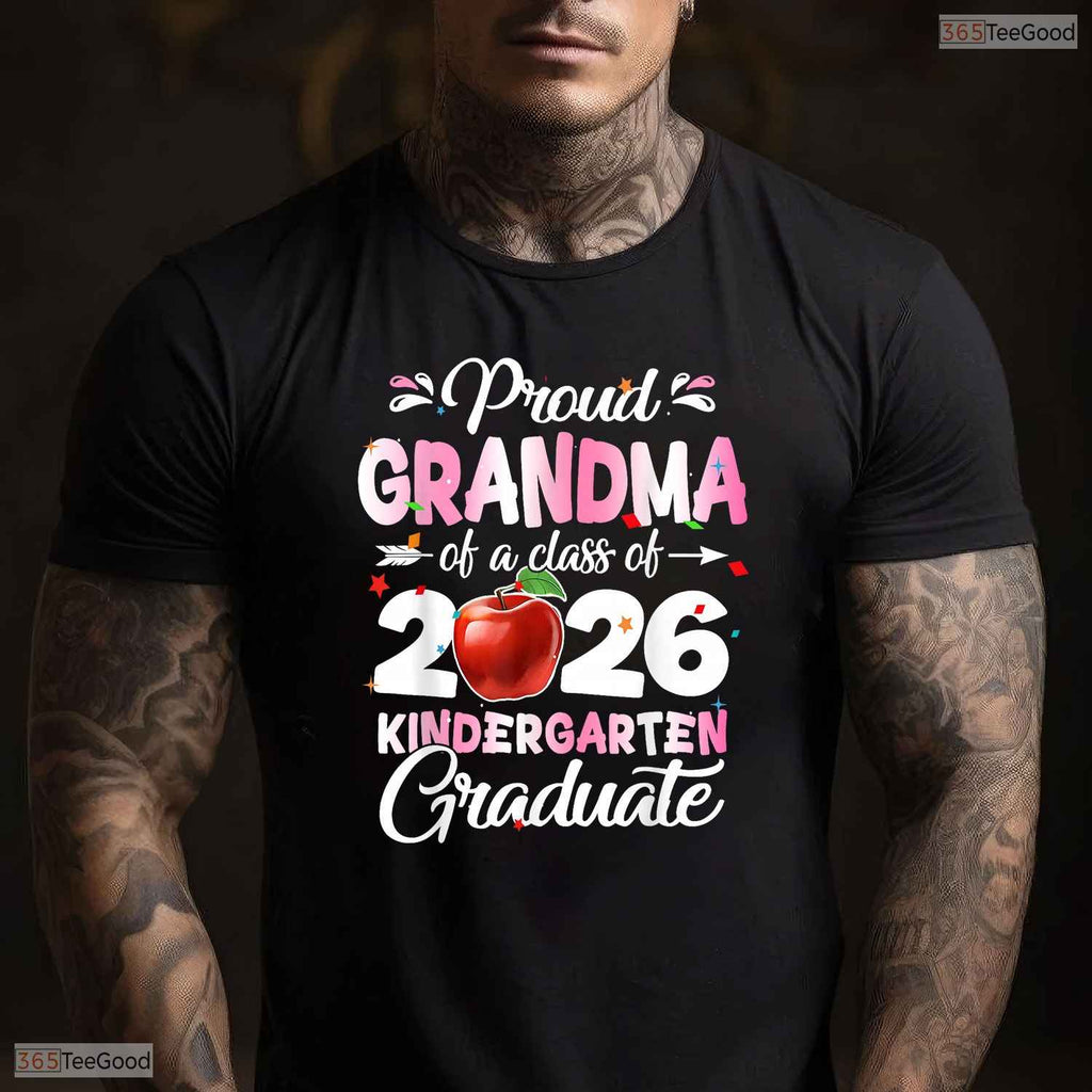 Loving Proud Grandma Of A Kindergarten Graduation Class Of 2026 T-Shirt