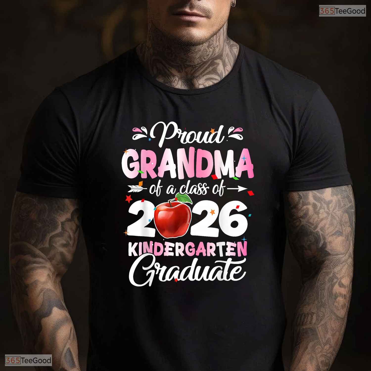 Loving Proud Grandma Of A Kindergarten Graduation Class Of 2026 T-Shirt