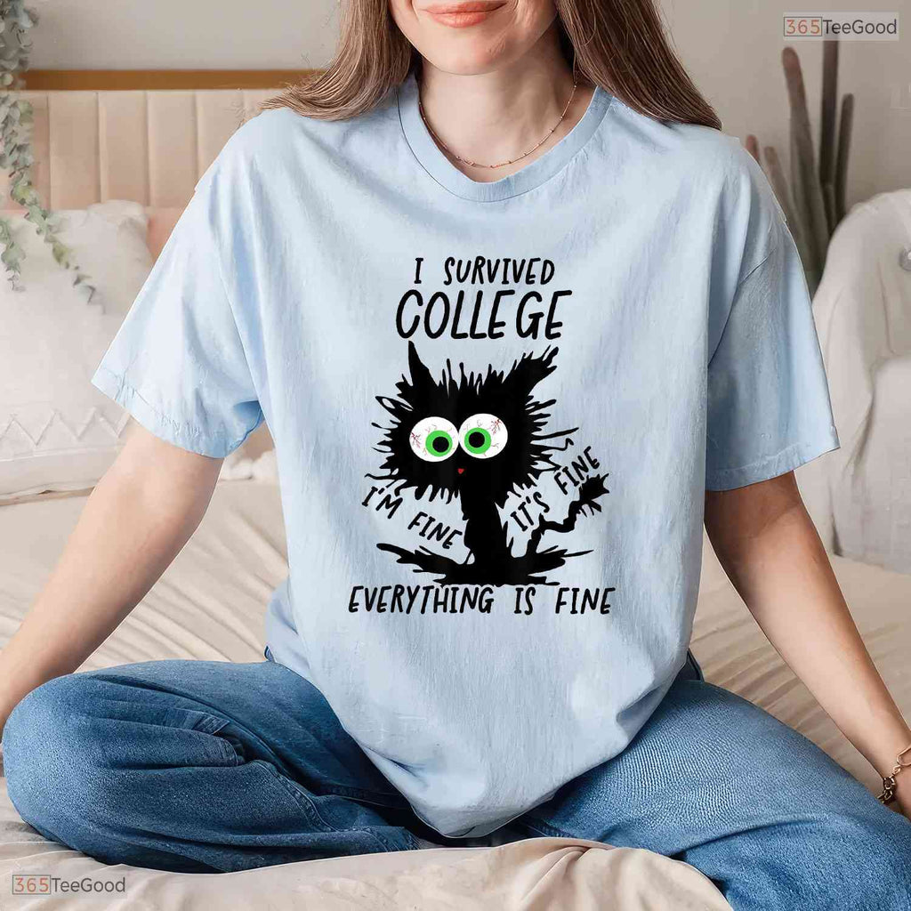 Hilarious College Grad 2026 I Survived College University Graduation T-Shirt