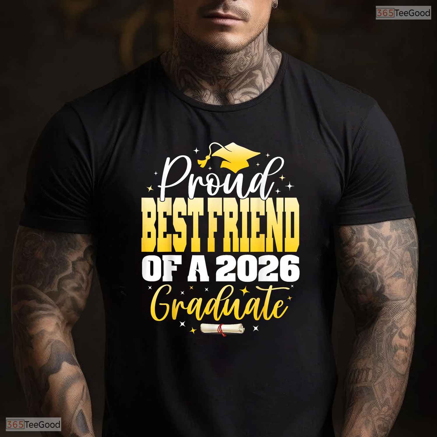 Supportive Proud Best Friend Of A Class Of 2026 Graduate Graduation Day Shirt