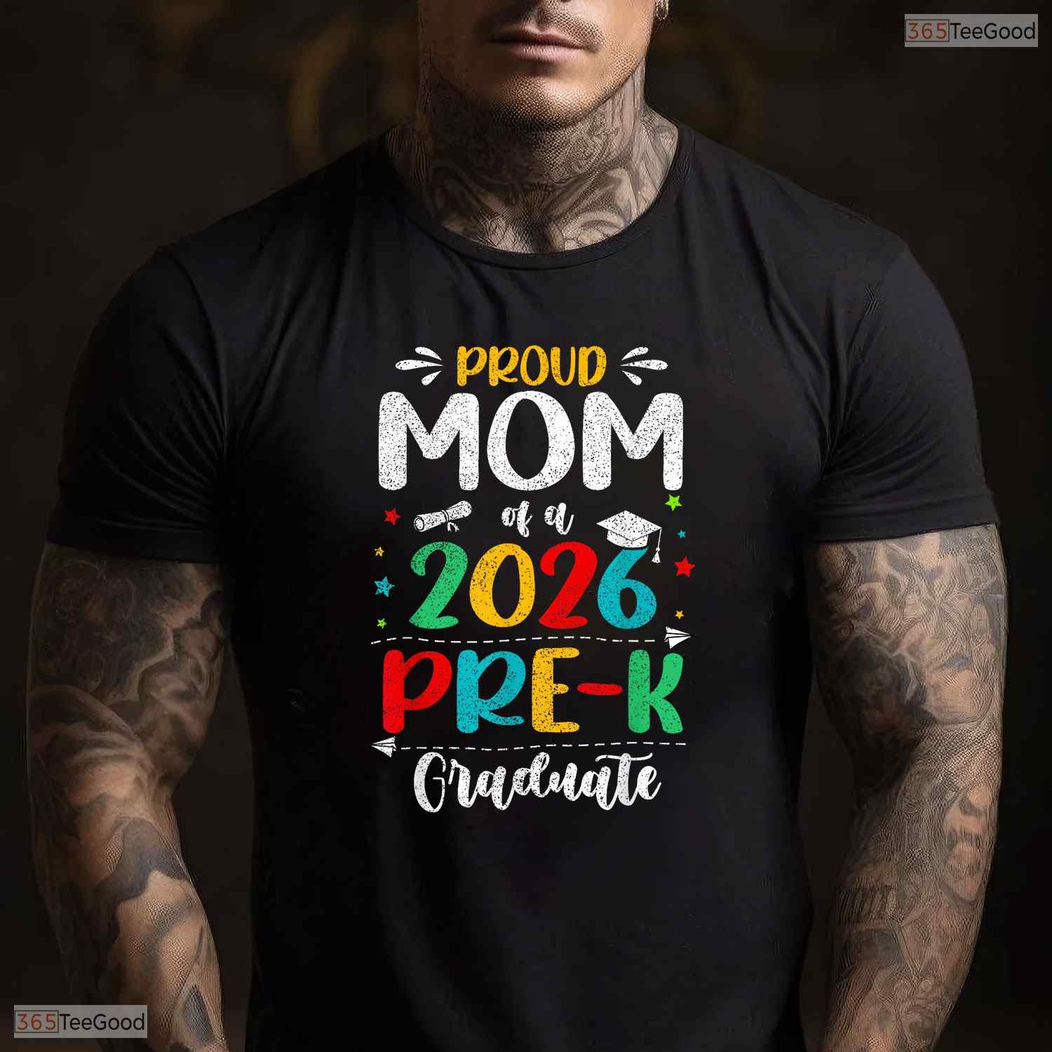 Loving Proud Mom Of A 2026 Pre-K Graduate Boy Girl Kids Graduation Day T-Shirt