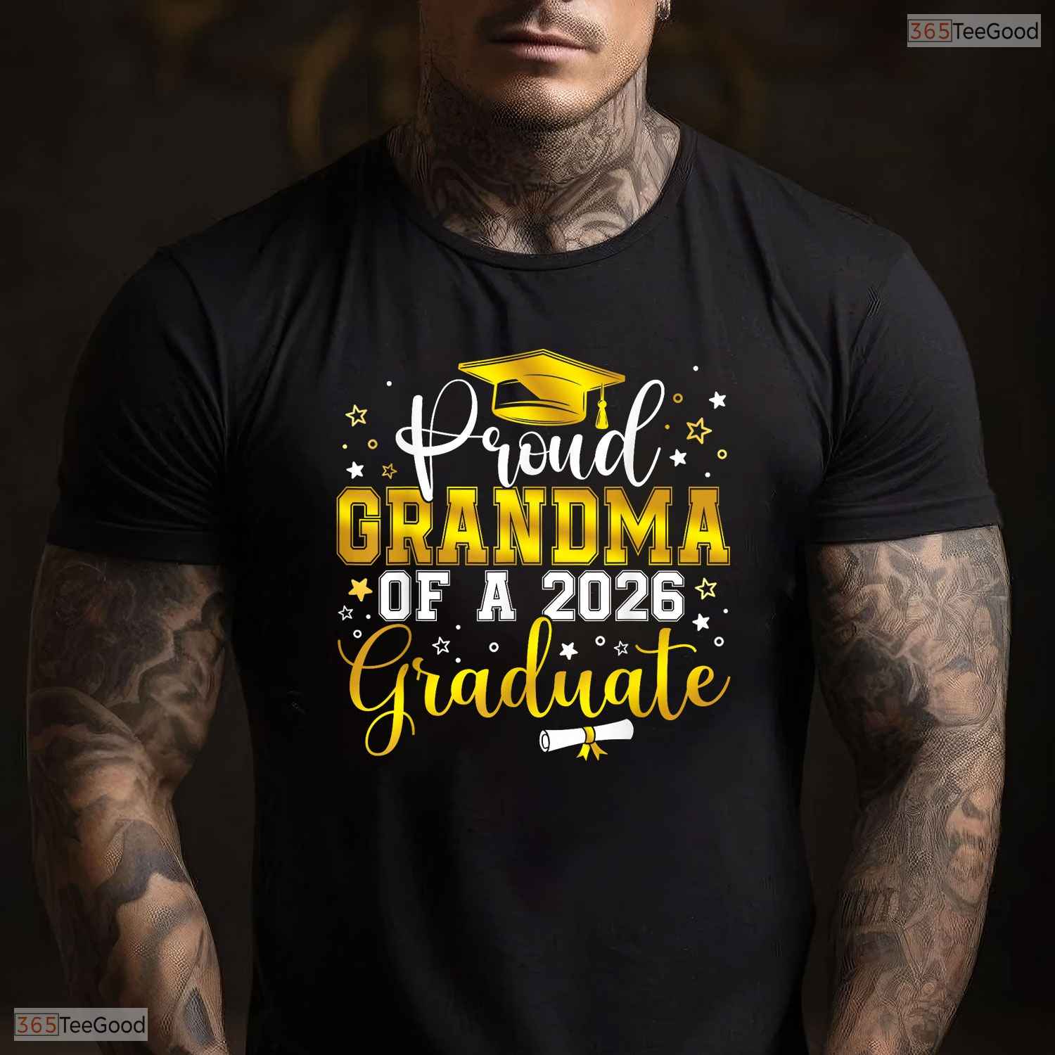 Supportive Proud Grandma Of A Class Of 2026 Graduate Senior Graduation Day T-Shirt