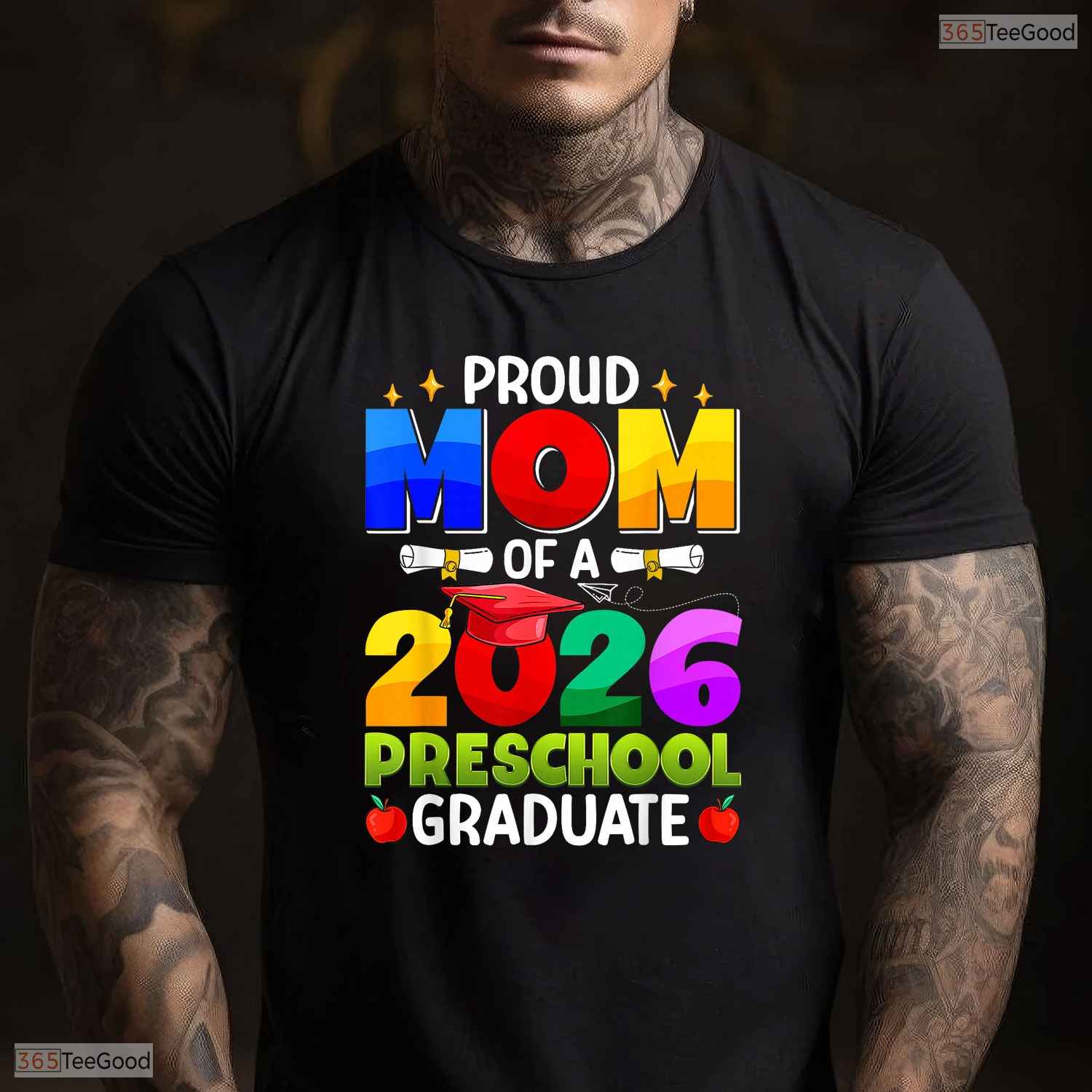 Loving Proud Mom Of A 2026 Preschool Graduate Early Education Celebration T-Shirt