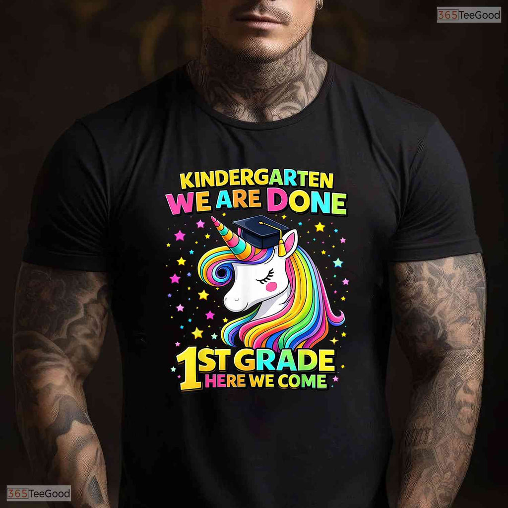 Magical Cute Unicorn Kindergarten Graduation First Grade Ready Girls Party T-Shirt