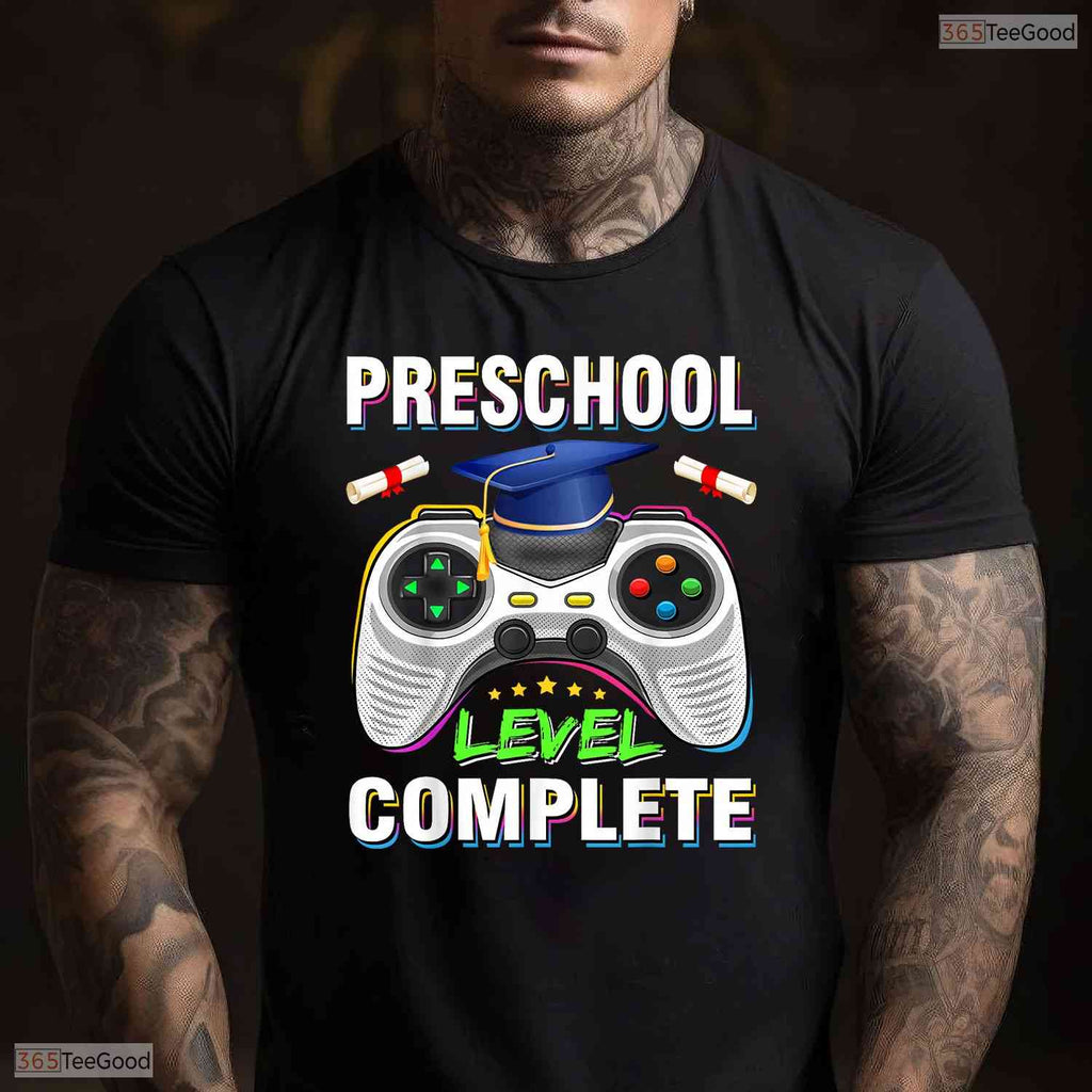 Video Gamer Preschool Level Complete Class Of 2026 Pre-K Graduation Boys T-Shirt