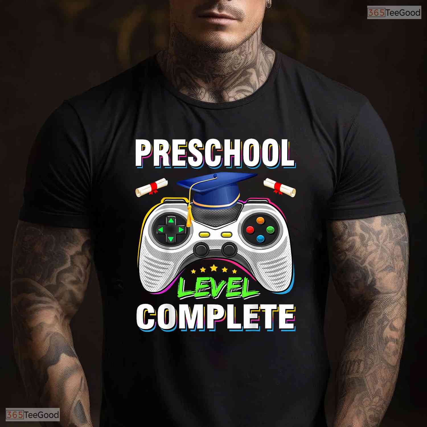 Video Gamer Preschool Level Complete Class Of 2026 Pre-K Graduation Boys T-Shirt