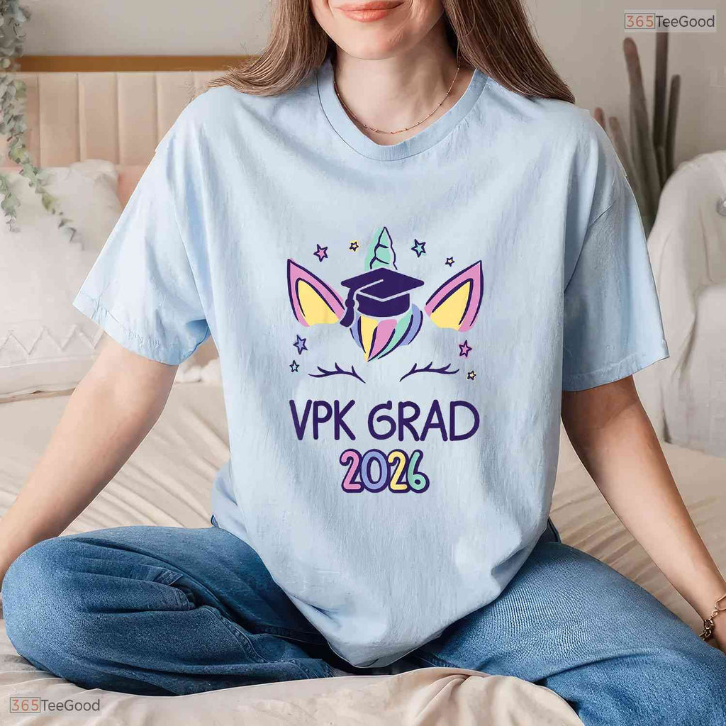 Cute Kids VPK Graduation Magical Unicorn VPK Grad Girl 2026 Celebration T-Shirt