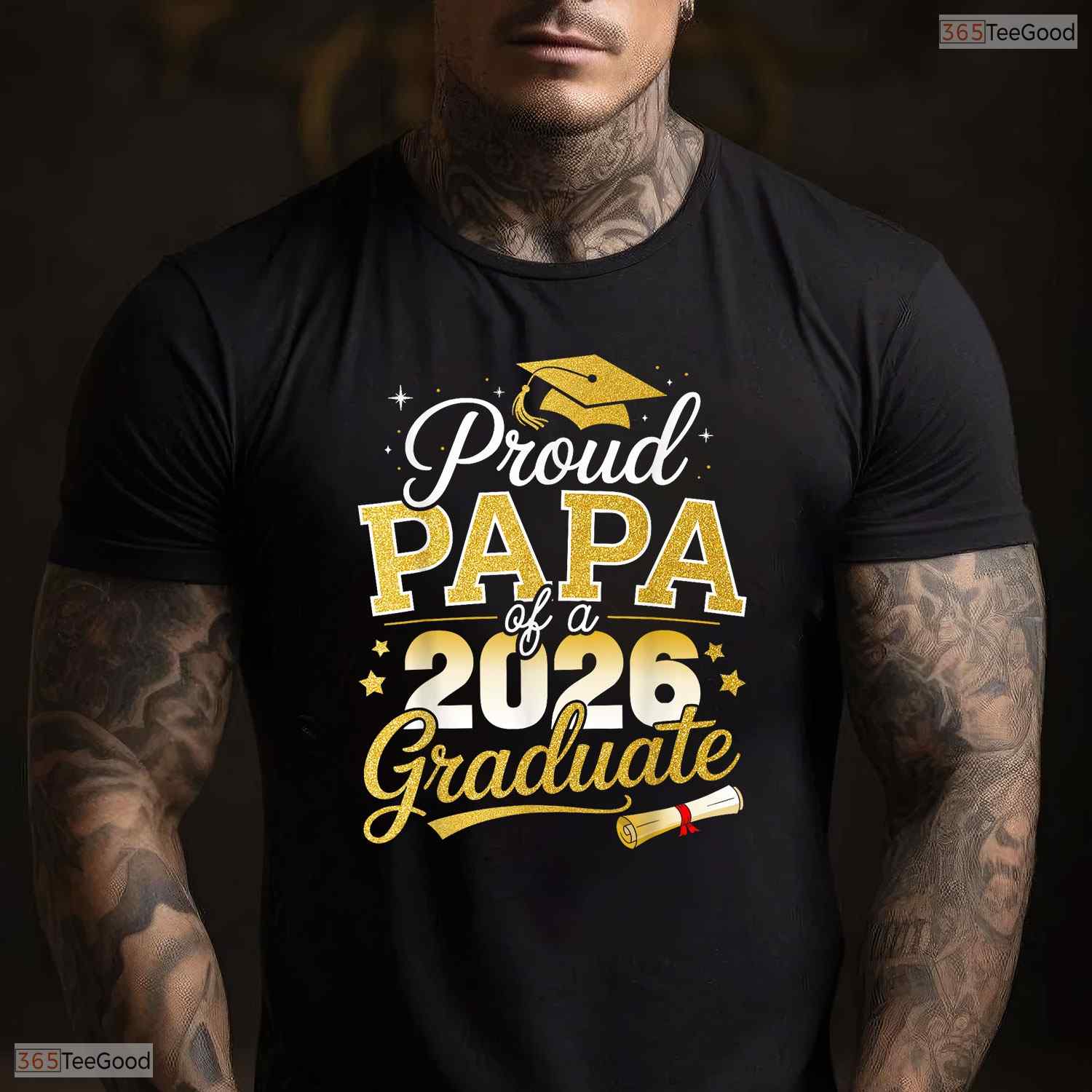 Supportive Proud Papa Of A Class Of 2026 Graduate Senior Graduation Event T-Shirt