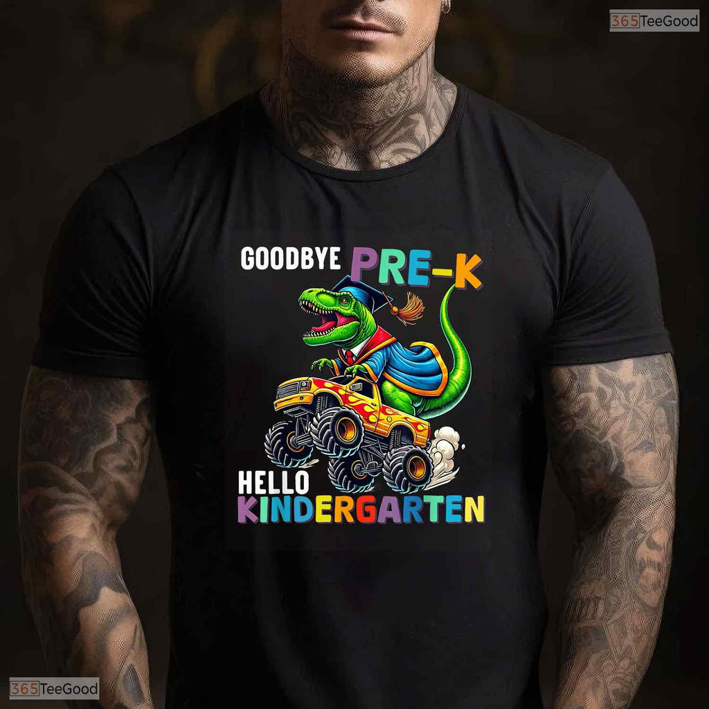 Cute Goodbye Pre-K Hello Kindergarten Dinosaur Graduation Boys Celebration T-Shirt
