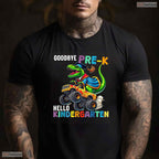 Cute Goodbye Pre-K Hello Kindergarten Dinosaur Graduation Boys Celebration T-Shirt