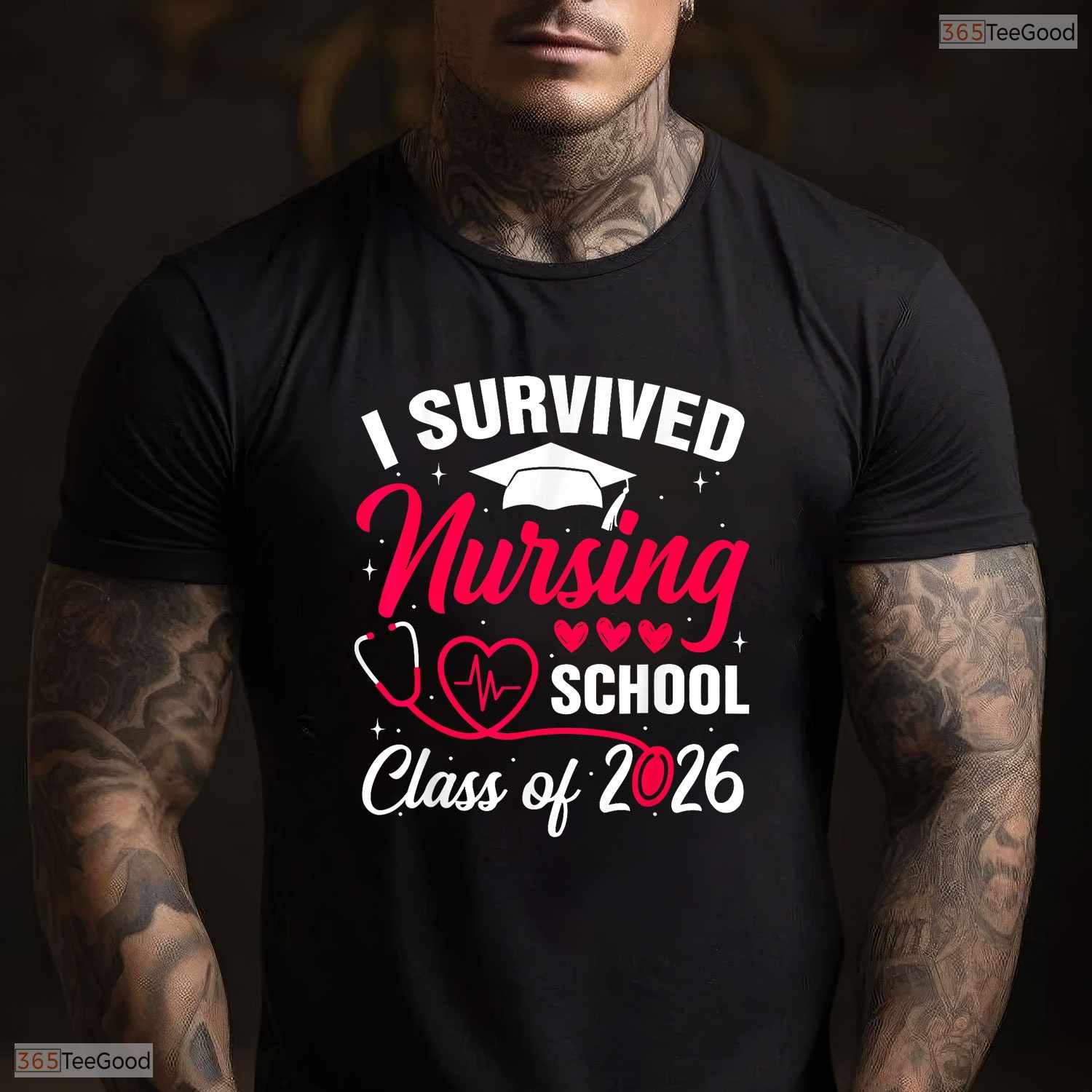 Funny I Survived Nursing School Class Of 2026 Nurse School Grad RN Party T-Shirt