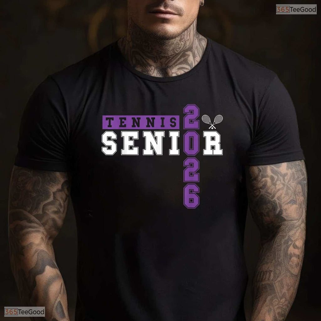 Athletic Tennis Senior Night Tennis Senior 2026 Graduation 76 Sports Day T-Shirt