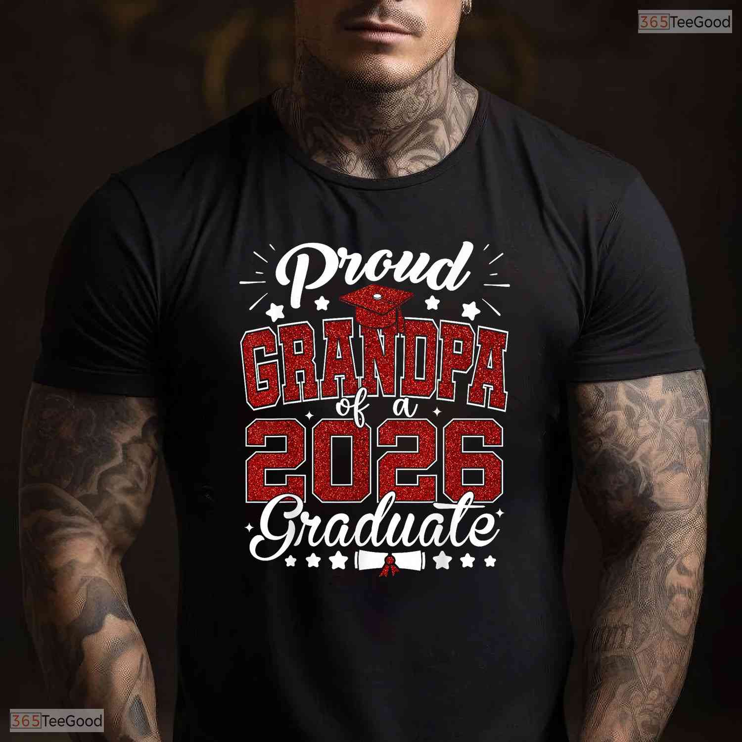 Blessed Proud Grandpa Of A 2026 Graduate Senior 2026 Graduation Ceremony T-Shirt