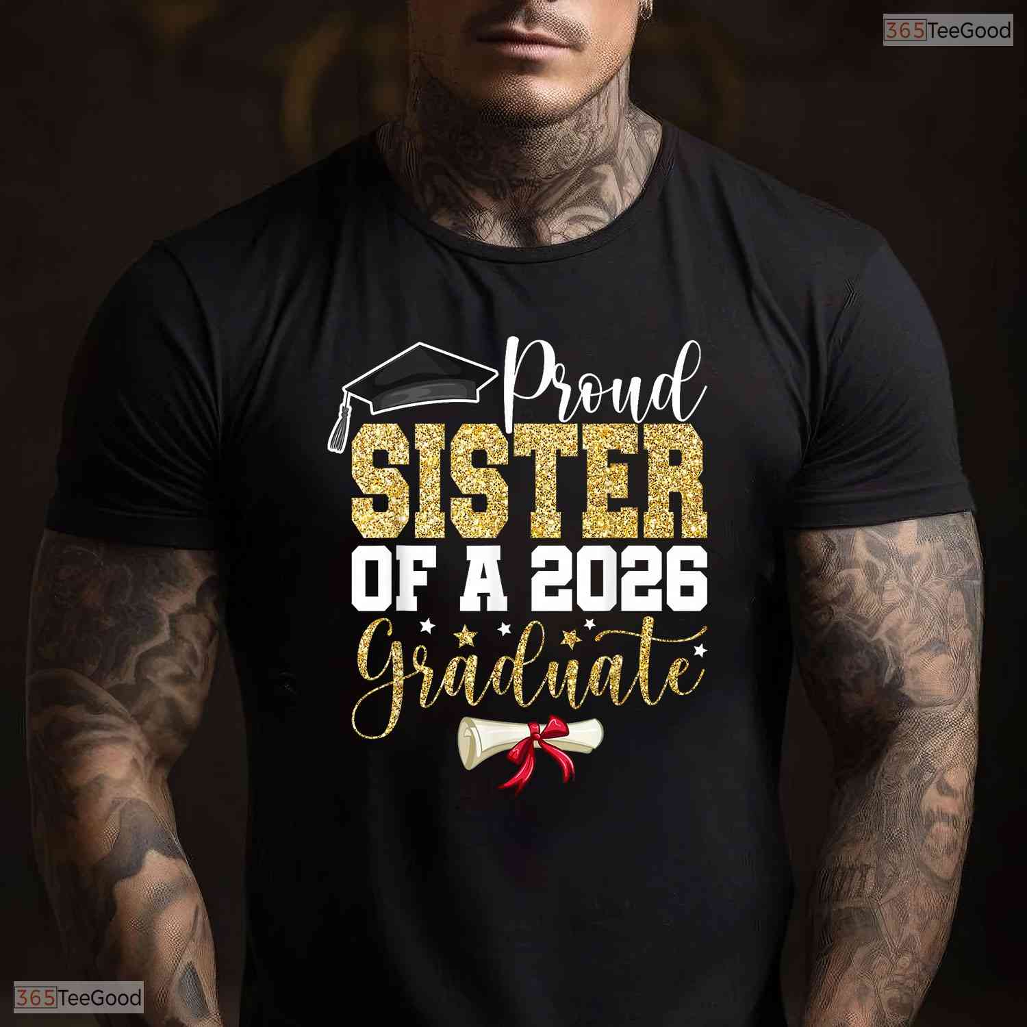 Supportive Proud Sister Of 2026 Senior Graduate Family Graduation 2026 T-Shirt
