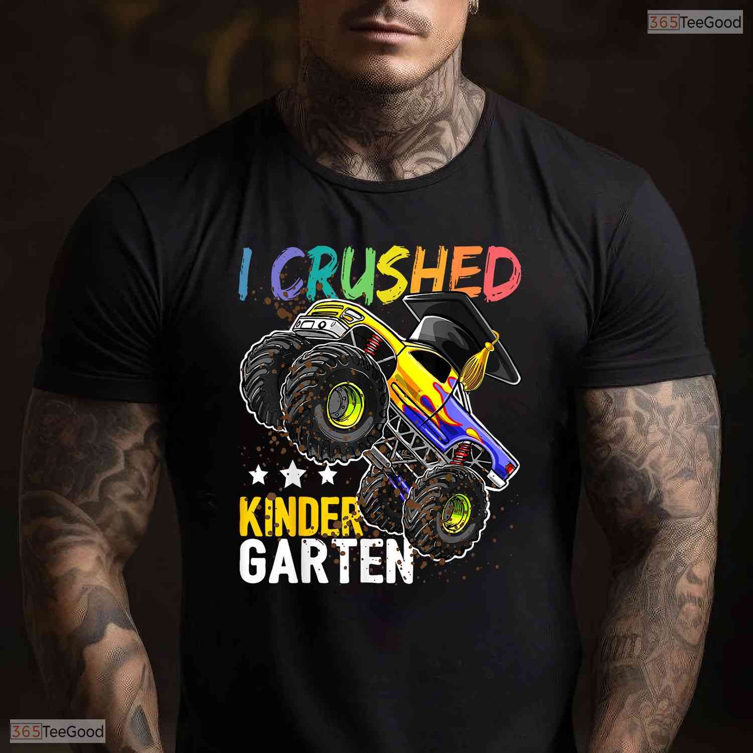 Epic I Crushed Kindergarten Big Truck Graduation Gift Boys Celebration Party T-Shirt