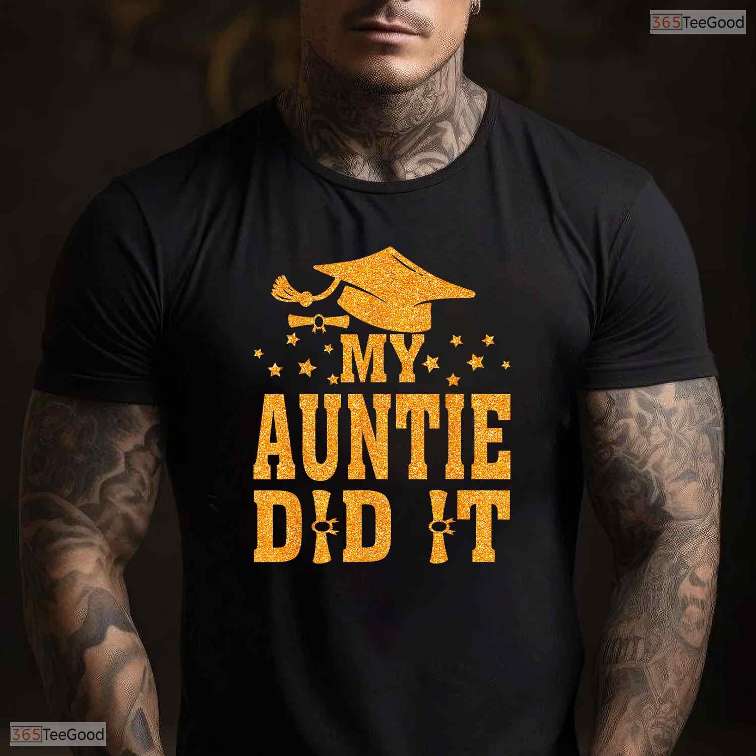 Supportive My Auntie Did It Graduation Graduated Niece And Nephew Celebration T-Shirt