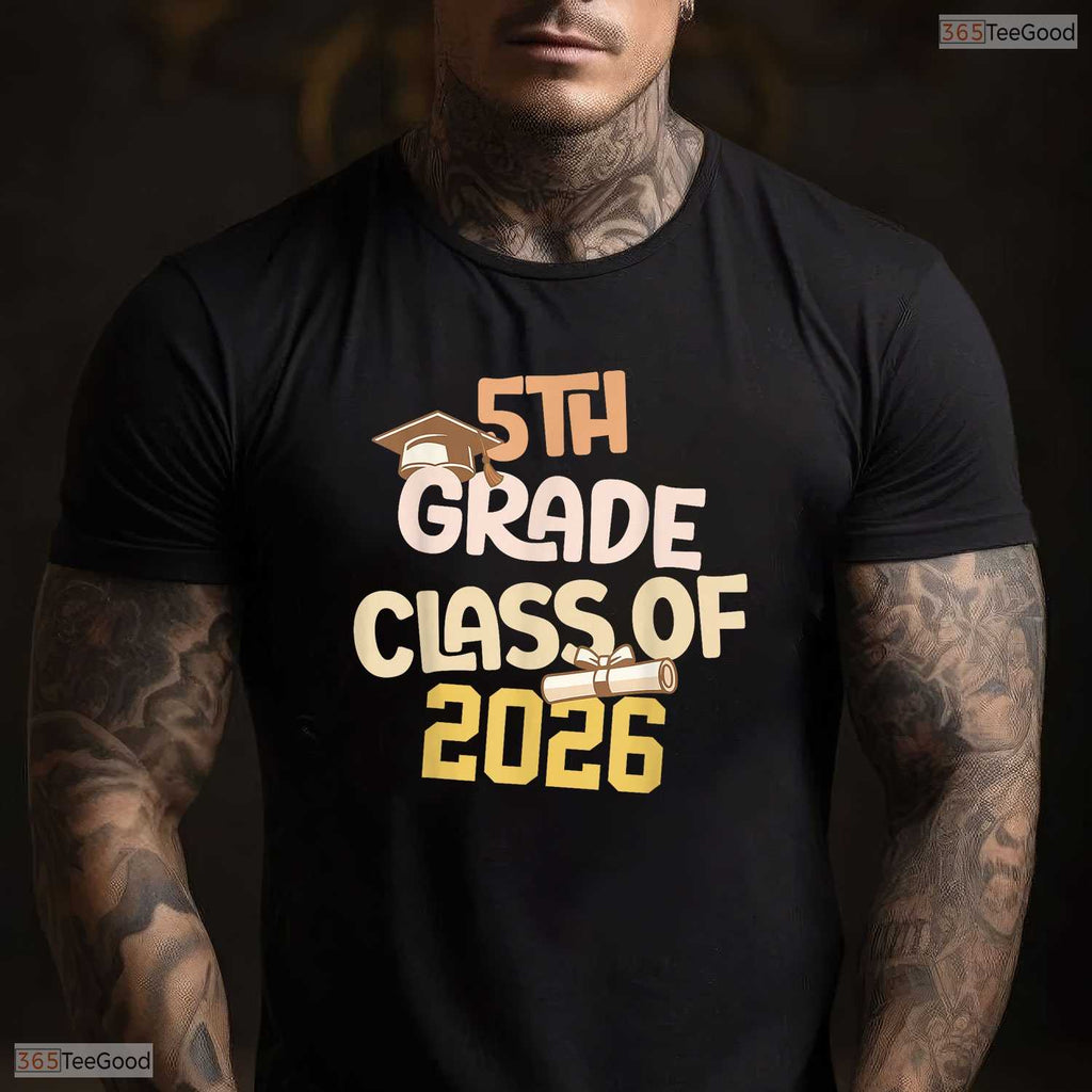 Amazing 5th Grade Graduation Class 2026 School Graduate Elementary Party Youth T-Shirt