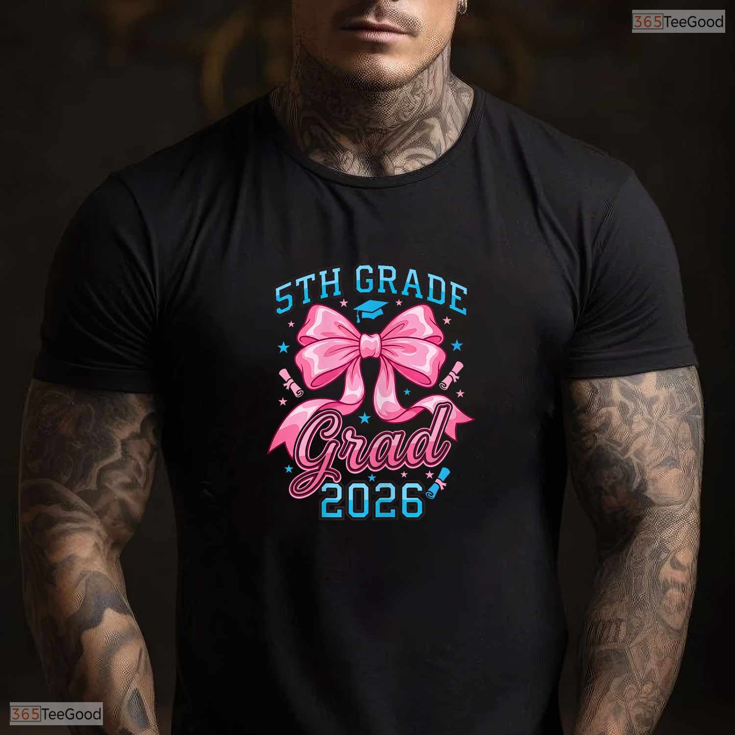 Cute Pink Coquette Bow 5th Grade Graduation 2026 Elementary School Girls T-Shirt