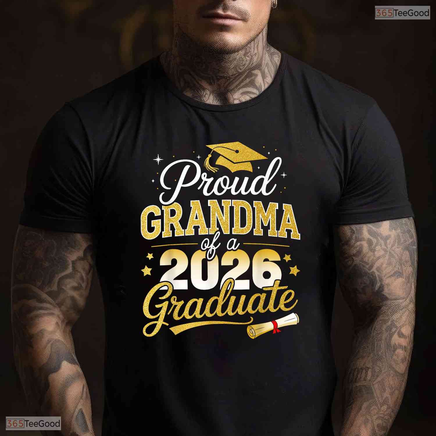 Proud Grandma Of A Class Of 2026 Graduate High School Senior Graduation T-Shirt