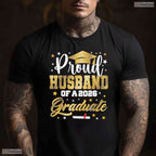 Proud Husband Of A 2026 Graduate Awesome College University Family Matching Shirt