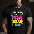 Little Miss Pre-K Grad 2026 Cute Preschool Graduation Apparel For Kids Girls Shirt