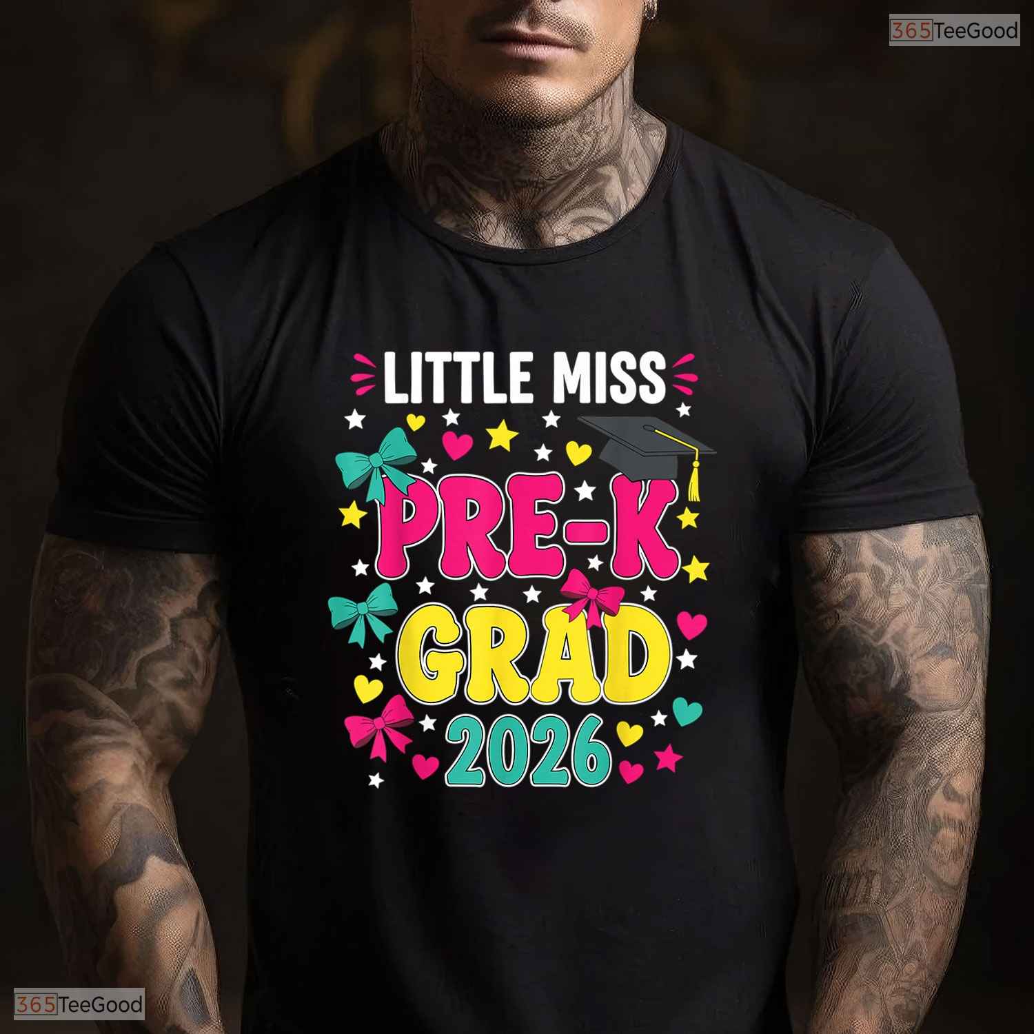 Little Miss Pre-K Grad 2026 Cute Preschool Graduation Apparel For Kids Girls Shirt