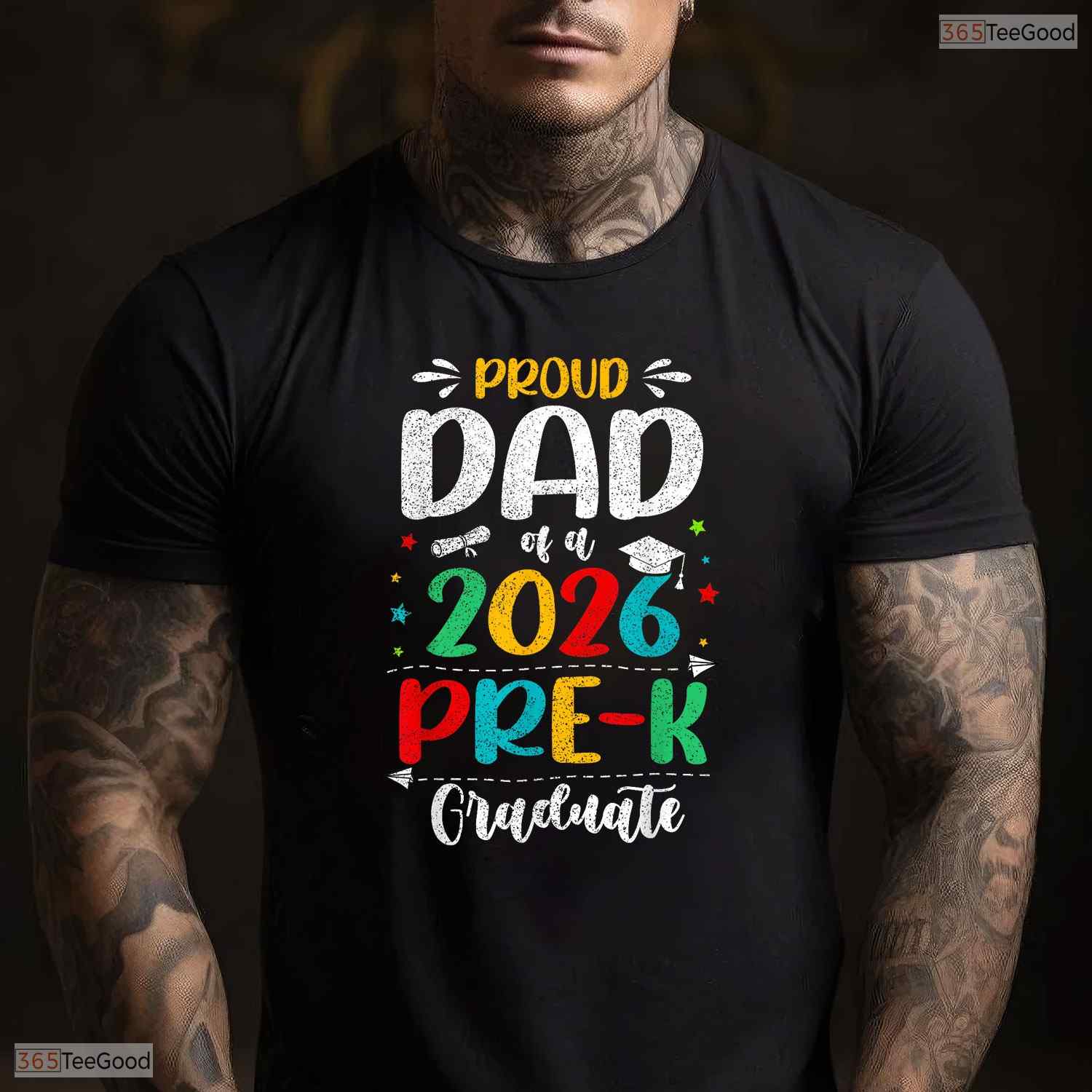 Proud Dad Of A 2026 Pre K Graduate Cute Matching Family Preschool Ceremony T-Shirt