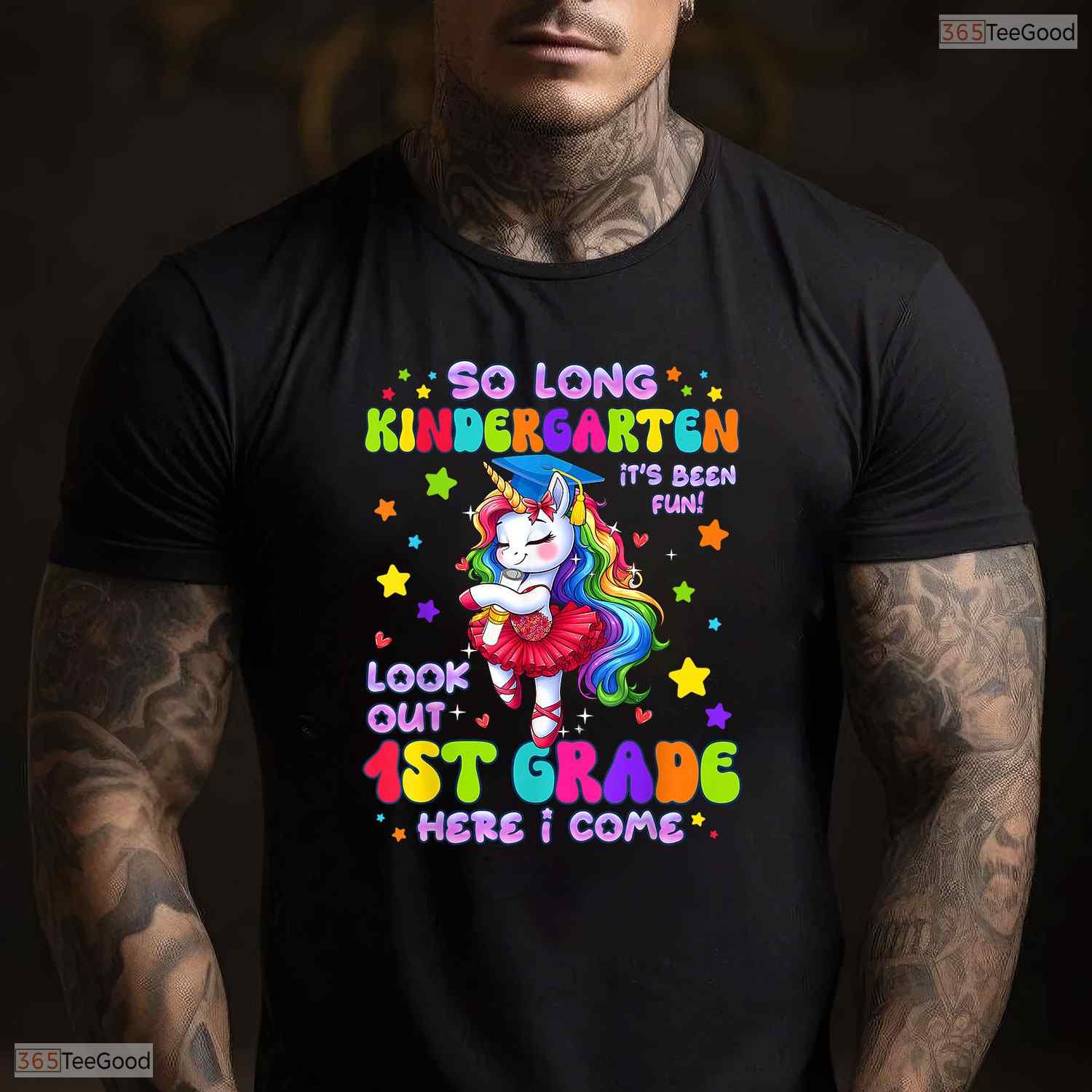 Cute Unicorn Kindergarten Graduation 2026 Hello First Grade Girls Ceremony T-Shirt