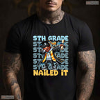 Dabbing Boy 5th Grade Nailed It Class Of 2025 Elementary Graduation T-Shirt